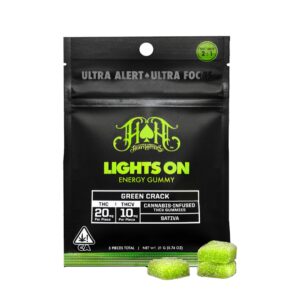 Lights On THCv Energy Gummy (Green Crack) 20mg THC:10mg THCv (S)